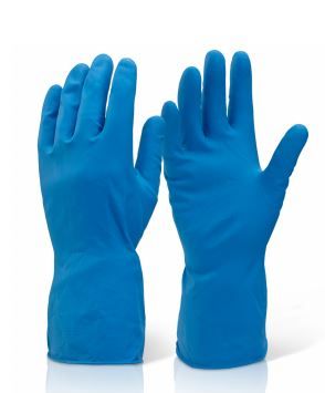 Xl Blue Rubber Gloves