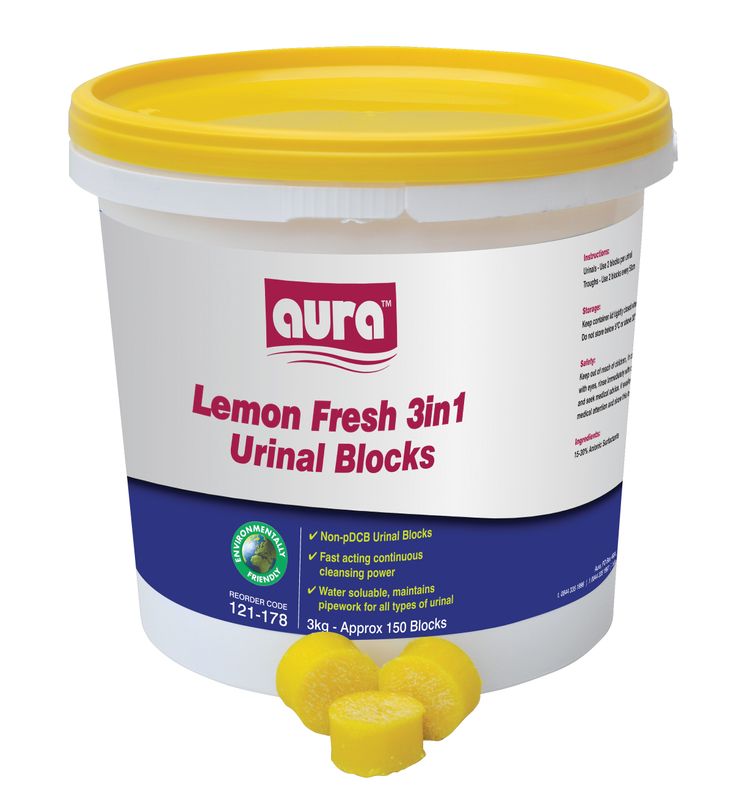 3 In 1 Urinal Blocks Lemon Fresh